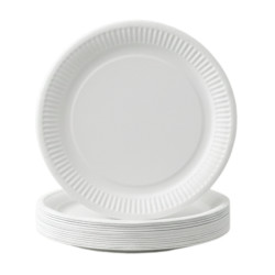 Talerz papierowy okrągły biały 23cm 100szt. catering,. bi