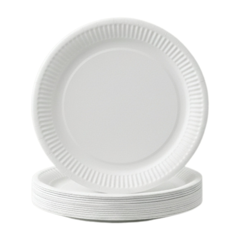 Talerz papierowy okrągły biały 23cm 100szt. catering,. bi