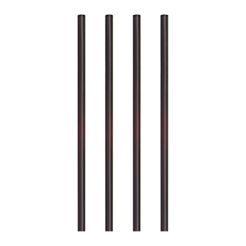 Słomki plastikowe shake PP 7x220 mm czarne, wielorazowe, 500 szt