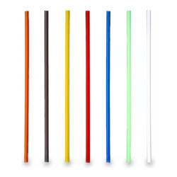 Słomki plastikowe shake PP 7x220 mm mix kolorów, wielorazowe, 500 szt
